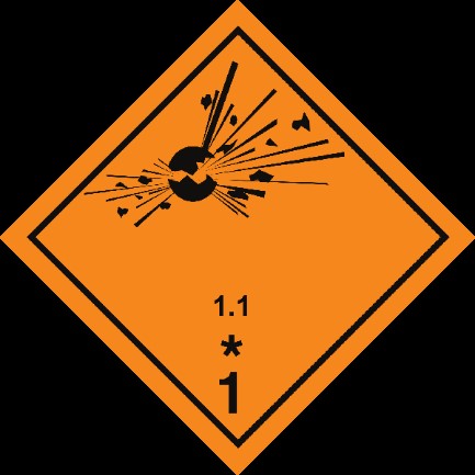 Знак взрывчатые материалы с опасностью взрыва массой